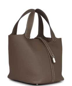 Hermes Picotin Lock 22 Etoupe Clemence Palladium