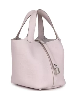 Hermès Picotin Lock 18 Mauve Pale Clemence