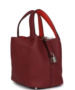 Hermès Picotin Lock 18 Eclat Rouge H Clemence Palladium