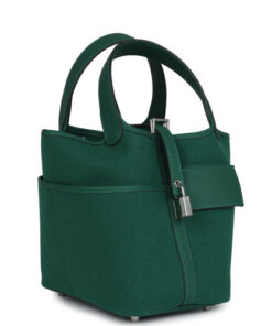 Hermès Picotin Cargo 18 Vert Moyen Swift and Toile Canvas