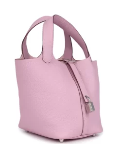 Hermès Picotin Lock 18 Mauve Sylvestre Clemence Palladium