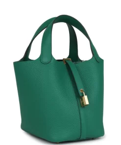 Hermès Picotin Lock 18 Vert Vertigo Clemence Gold Hardware